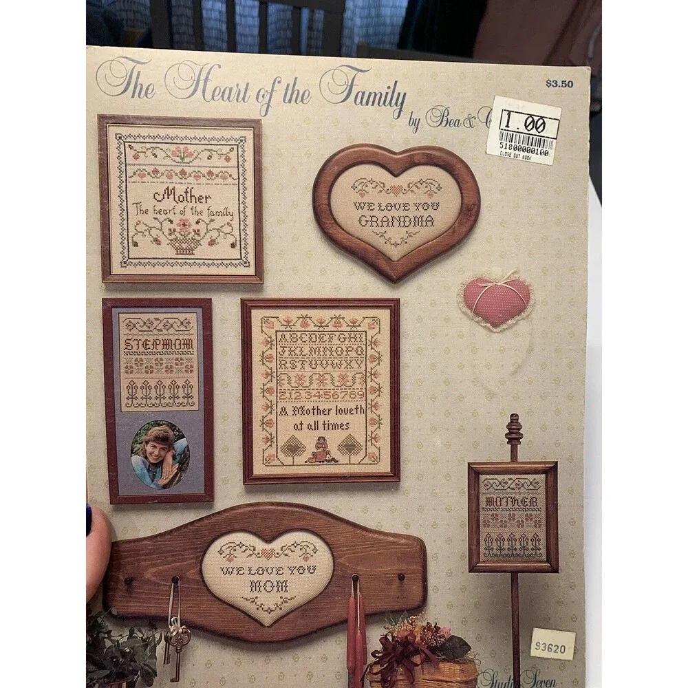 The Heart Of The Family Counted Cross Stitch Patterns~Leaflet~ Studio 7 1987